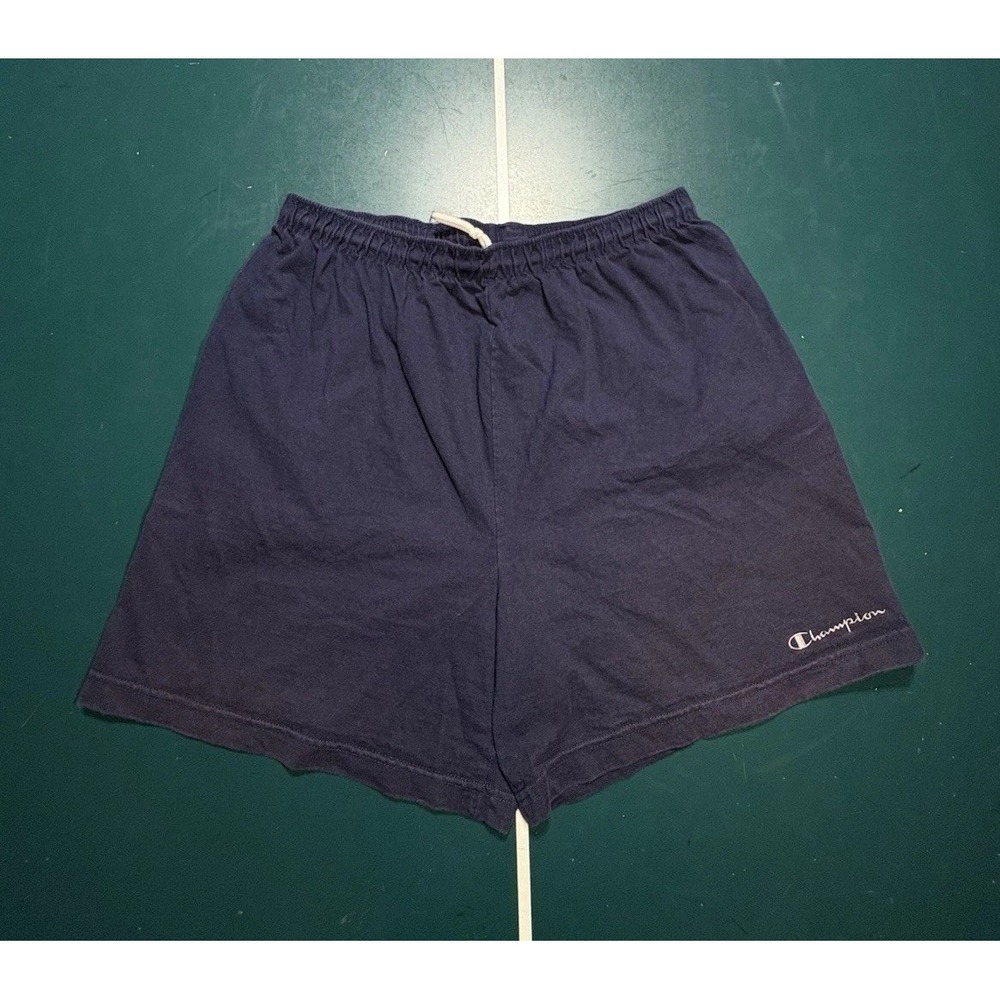 Vintage 80s Champion Sweat Shorts‎ Men's XL Navy Blue Gray Embroidered USA Made